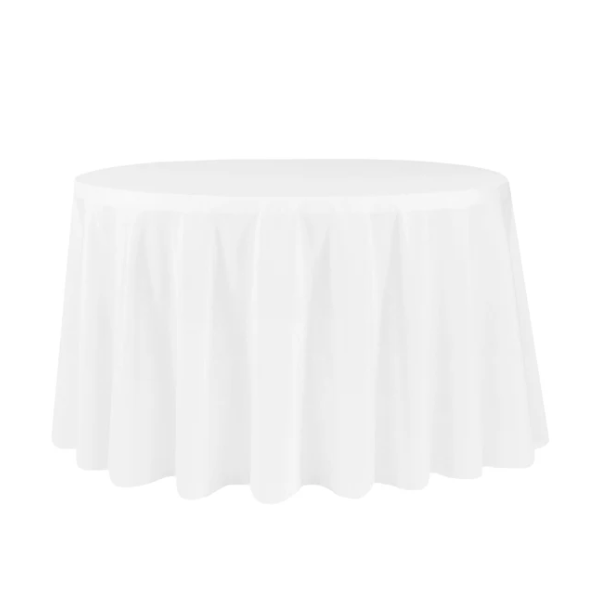 White Round Tablecloth 108 inches