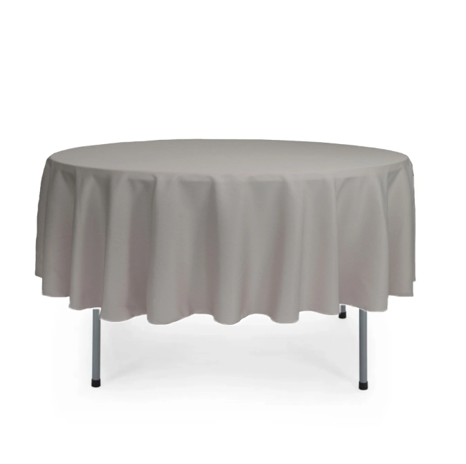 Silver Grey Round Tablecloth
